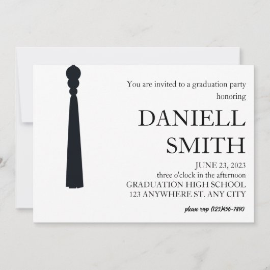 卒業モダンミニマル発表カード 招待状 (正面)