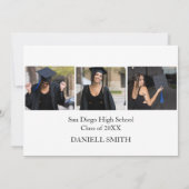 卒業モダンミニマル発表カード 招待状 (裏面)