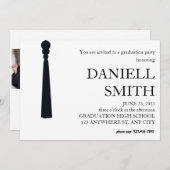 卒業モダンミニマル発表カード 招待状 (正面/裏面)