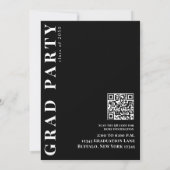 卒業モダンミニマル3枚フォトQRコード 招待状 (裏面)