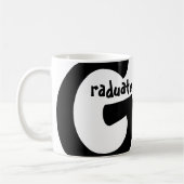 卒業モダンメモリ3枚の写真コラージュ コーヒーマグカップ (左)