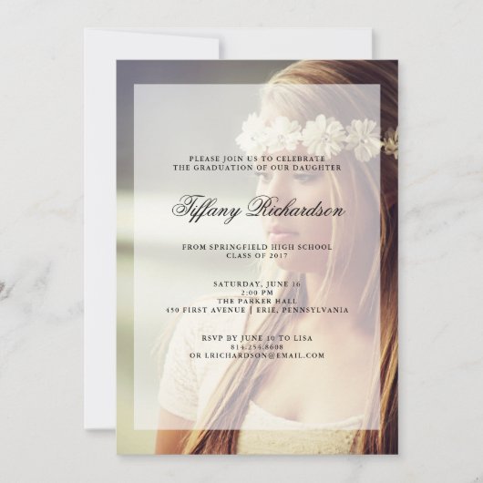 卒業モダン会 | 写真でオーバーレイ 招待状 (正面)