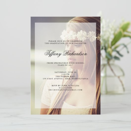 卒業モダン会 | 写真でオーバーレイ 招待状 (スタンド正面)