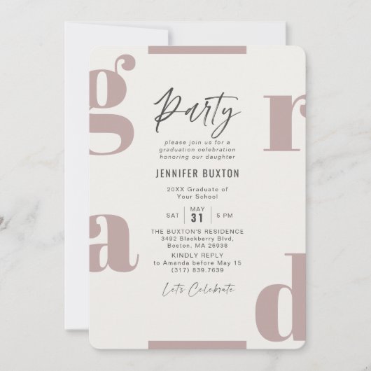 卒業モダン会 招待状 (正面)