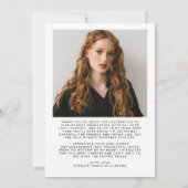 卒業モダン写真ありがとうご案内 招待状 (裏面)