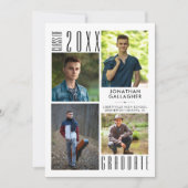 卒業モダン写真お洒落コラージュ 案内状 (正面)