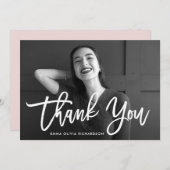 卒業モダン写真の脚本 サンキューカード (正面/裏面)