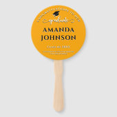 卒業モダン写真オレンジ ハンドファン (裏面)