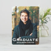 卒業モダン写真カードL W R 招待状 (スタンド正面)