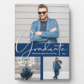 卒業モダン写真コラージュネイビーブルー フォトプラーク (正面)