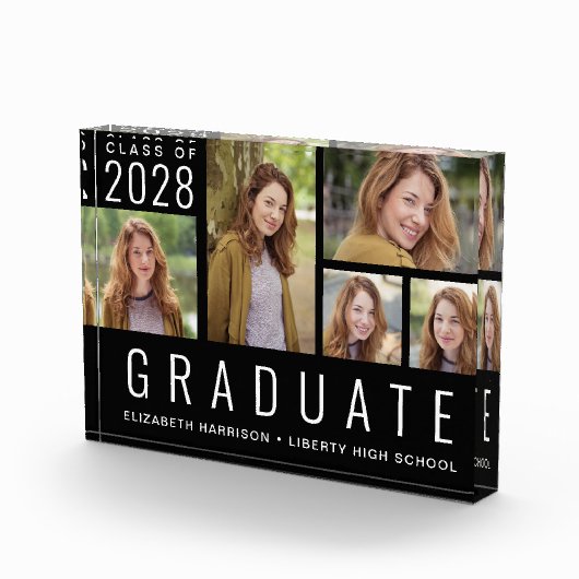 卒業モダン写真コラージュ黒 フォトブロック (右)