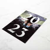 卒業モダン写真シルバープレスはっきりした済 箔招待状 (回転した状態)