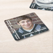卒業モダン写真シンプルミニマル卒業生 スクエアペーパーコースター (アングル)