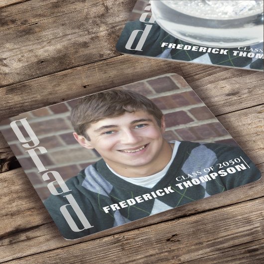 卒業モダン写真シンプルミニマル卒業生 スクエアペーパーコースター