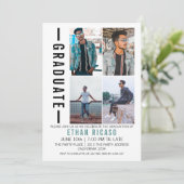 卒業モダン写真テンプレートパーソナライズされた 招待状 (スタンド正面)