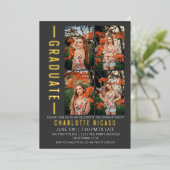 卒業モダン写真テンプレートパーソナライズされた 箔招待状 (立ち正面)