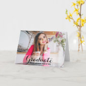 卒業モダン写真折りカードS B カード (黄色い花)