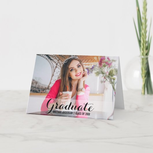 卒業モダン写真折りカードS B カード (正面)