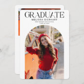 卒業モダン写真2025年グラードパーティー 招待状 (正面/裏面)