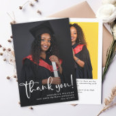 卒業モダン写真 サンキューカード