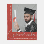 卒業モダン写真 フリースブランケット (正面)