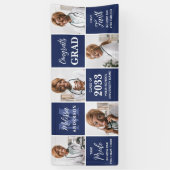 卒業モダン卒パーソナライズされた業写真5 横断幕 (縦)