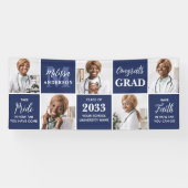 卒業モダン卒パーソナライズされた業写真5 横断幕 (横)