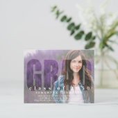卒業モダン卒業タイポグラフィ2写真QRコード ポストカード (スタンド正面)