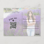 卒業モダン卒業タイポグラフィ2写真QRコード ポストカード (裏面)
