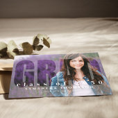 卒業モダン卒業タイポグラフィ2写真QRコード 招待状