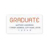 卒業モダン差出人住所 ラベル (正面)