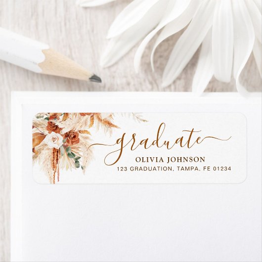 卒業モダン差出人住所 ラベル