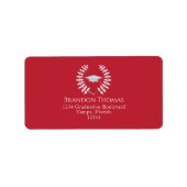 卒業モダン差出人住所（鳥）ショウジョウコウカンチョウ赤 ラベル (正面)