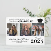 卒業モダン引用文4枚シンプル写真 案内状 (スタンド正面)