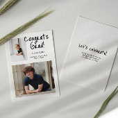 卒業モダン後2枚の写真 招待状