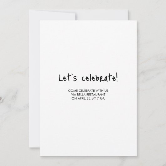 卒業モダン後2枚の写真 招待状 (裏面)