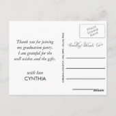 卒業モダン愛と感謝していタイポグラフィ写真 ポストカード (裏面)