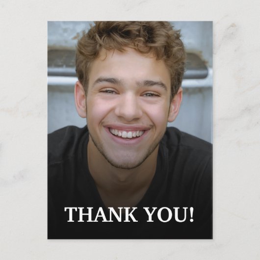 卒業モダン感謝の写真 ポストカード (正面)