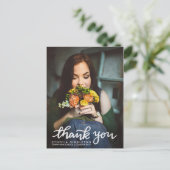 卒業モダン感謝タイポグラフィ写真 ポストカード (スタンド正面)
