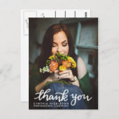 卒業モダン感謝タイポグラフィ写真 ポストカード (正面/裏面)