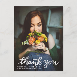 卒業モダン感謝タイポグラフィ写真 ポストカード