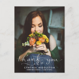 卒業モダン感謝タイポグラフィ写真 ポストカード