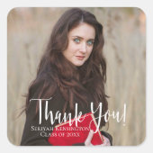 卒業モダン感謝タイポグラフィ スクエアシール (正面)