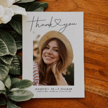 卒業モダン感謝ハートカード