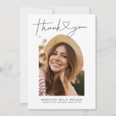 卒業モダン感謝ハートカード サンキューカード (正面)