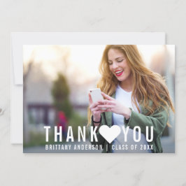 卒業モダン感謝ハートカード 案内状