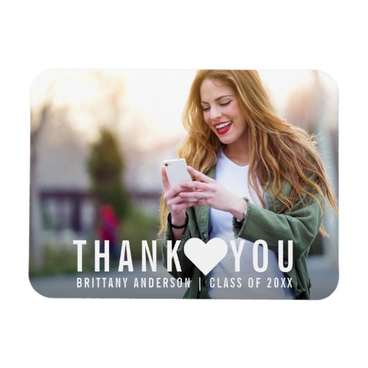 卒業モダン感謝ハート マグネット (横)