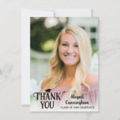 卒業モダン感謝フォトカカスタムラー サンキューカード (正面)