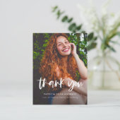 卒業モダン感謝フォトシンプル感謝してい ポストカード (スタンド正面)