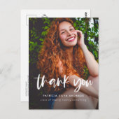 卒業モダン感謝フォトシンプル感謝してい ポストカード (正面/裏面)